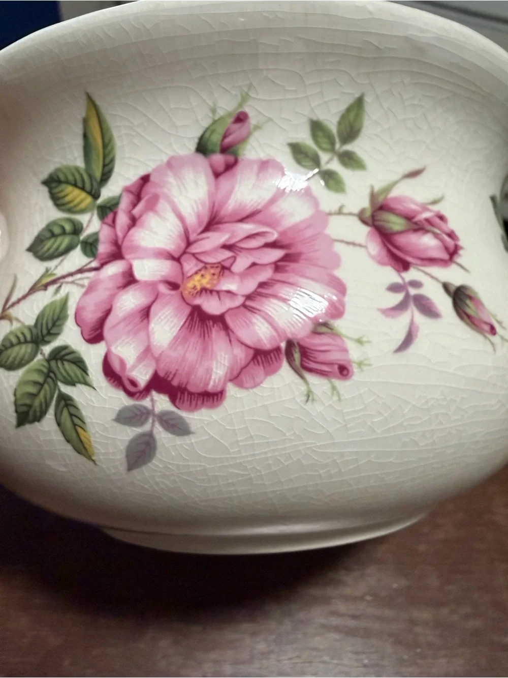 Vintage Portmeirion Botanic Garden Rose Chamber Pot Planter Cachepot